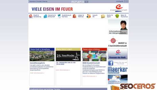 eisenhuettenstadt.de desktop előnézeti kép