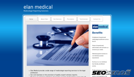 elan-medical.co.uk desktop förhandsvisning