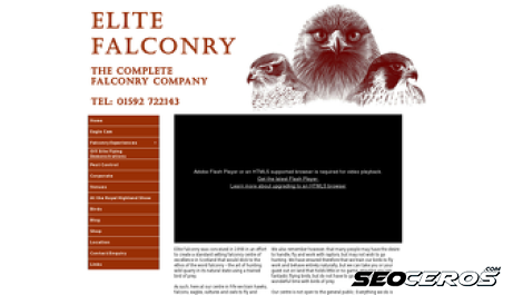 elitefalconry.co.uk desktop előnézeti kép