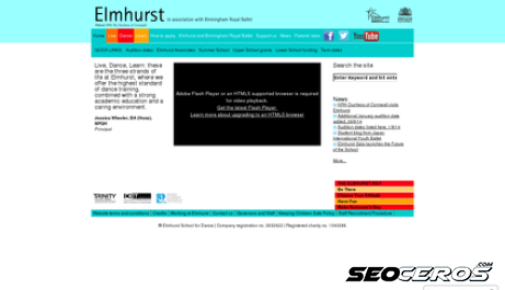 elmhurstdance.co.uk desktop previzualizare