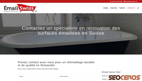 email-swiss.ch/contactez-un-specialiste-en-renovation-des-surfaces-emaillees-et-reparation-de-salle-de-bains-en-suisse desktop Vista previa