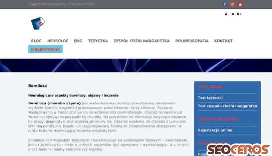 emg-neurolog.pl/borelioza desktop náhled obrázku
