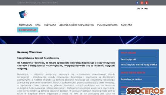 emg-neurolog.pl/neurolog-warszawa desktop náhled obrázku