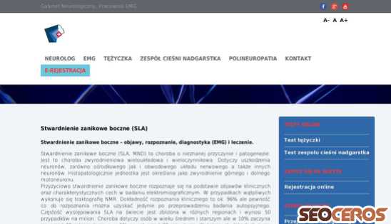 emg-neurolog.pl/sla desktop előnézeti kép