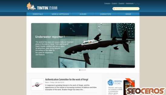 tintin.com desktop előnézeti kép