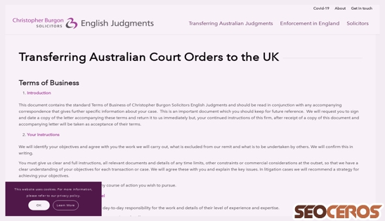 englishjudgments.com.au/terms-of-business desktop náhled obrázku