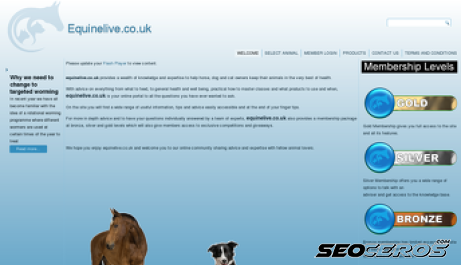 equinelive.co.uk desktop förhandsvisning