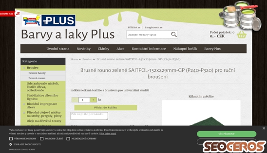 eshop.barvyplus.cz/brusne-rouno-zelene-saitpol-152x229mm-gp-p240-p320-pro-rucni-brouseni desktop prikaz slike