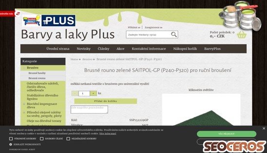 eshop.barvyplus.cz/brusne-rouno-zelene-saitpol-gp-p240-p320-pro-rucni-brouseni desktop náhled obrázku