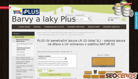eshop.barvyplus.cz/cz-detail-902059634-plus-uv-penetracni-lazura-lr-10-obal-3l-olejova-lazura-na-drevo.html desktop 미리보기