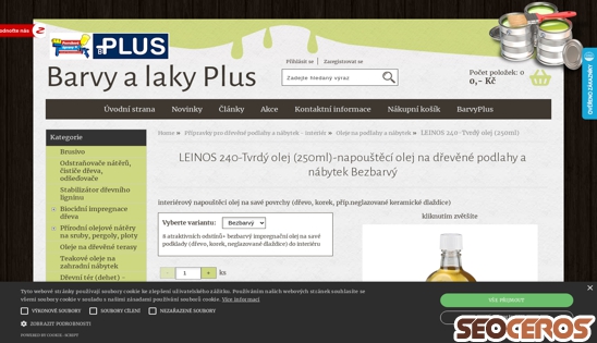 eshop.barvyplus.cz/leinos-240-tvrdy-olej-250ml-napousteci-olej-na-drevene-podlahy-a-nabytek desktop 미리보기