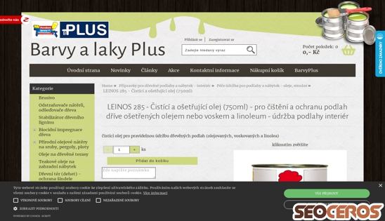 eshop.barvyplus.cz/leinos-285-cistici-a-osetrujici-olej-750ml-pro-cisteni-a-ochranu-podlah-drive-osetrenych-olejem-nebo-voskem-a-linoleum desktop náhled obrázku