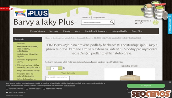 eshop.barvyplus.cz/leinos-924-mydlo-na-drevene-podlahy-bezbarve-1l-odstranuje-spinu-rasy-a-plisen-ze-dreva-kamene-a-zdiva-v-exterieru-i-interieru desktop vista previa
