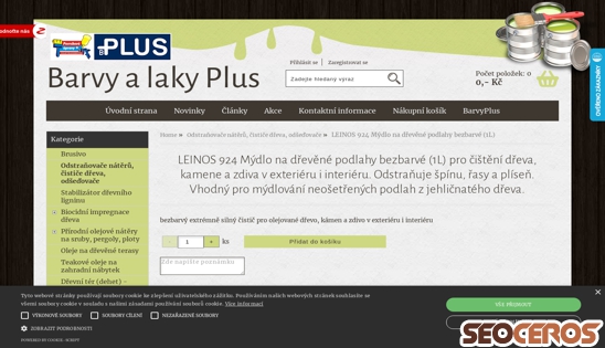 eshop.barvyplus.cz/leinos-924-mydlo-na-drevene-podlahy-bezbarve-1l-pro-cisteni-dreva-kamene-a-zdiva-v-exterieru-i-interieru-odstranuje-spinu-rasy-a desktop náhled obrázku