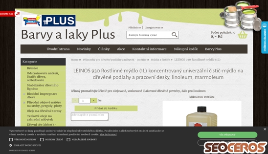 eshop.barvyplus.cz/leinos-930-rostlinne-mydlo-1l-koncentrovany-univerzalni-cistic-mydlo-na-drevene-podlahy-a-pracovni-desky-linoleum-marmoleum desktop náhled obrázku