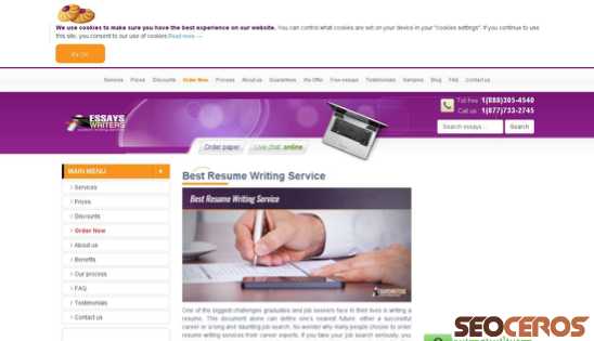 essayswriters.com/resume-services.html desktop előnézeti kép