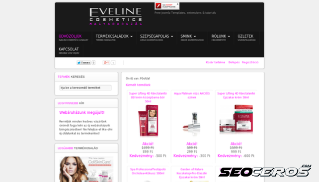 eveline.hu desktop előnézeti kép