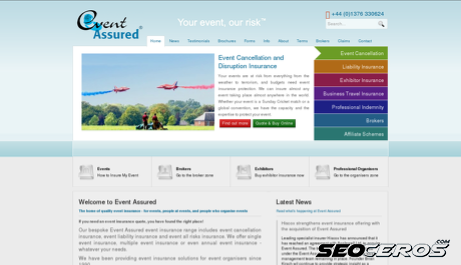 event-assured.co.uk desktop previzualizare