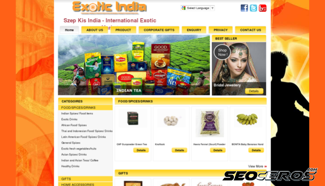 exoticindia.hu desktop náhľad obrázku
