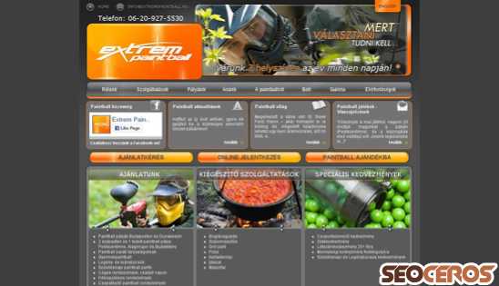 extremepaintball.hu desktop előnézeti kép