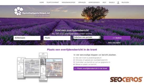familieberichten.nl desktop obraz podglądowy