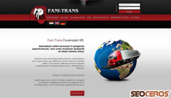 fani-trans.hu desktop előnézeti kép