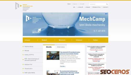 fav.zcu.cz desktop előnézeti kép