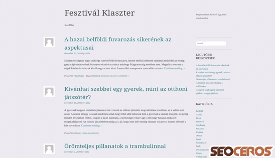 fesztivalklaszter.hu desktop náhľad obrázku