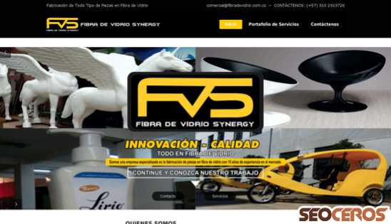 fibradevidrio.com.co desktop Vista previa