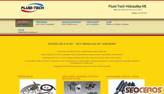 fluidtech.hu desktop prikaz slike