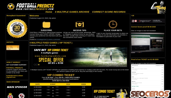 footballpredictz.com desktop előnézeti kép