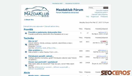 mazdaklub.sk desktop previzualizare