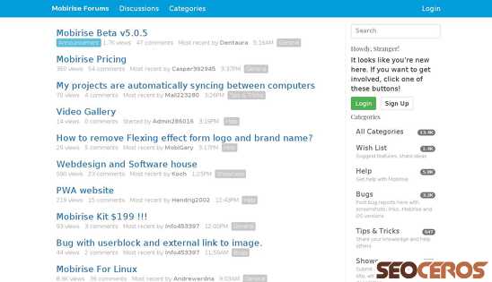 forums.mobirise.com desktop náhľad obrázku