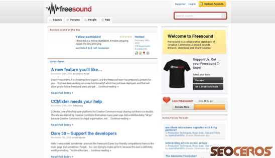 freesound.org desktop előnézeti kép