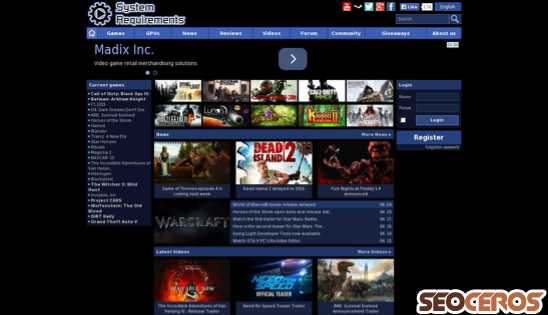gamesystemrequirements.com desktop előnézeti kép