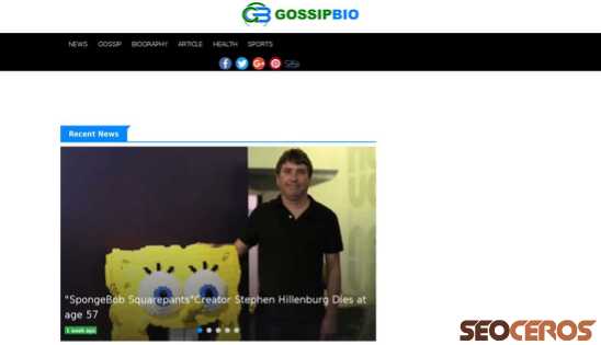 gossipbio.com desktop förhandsvisning