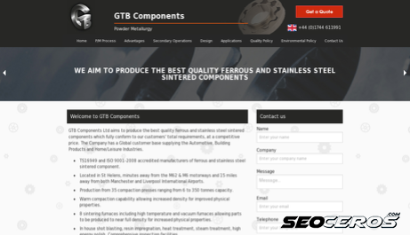 gtbcomponents.co.uk desktop náhľad obrázku