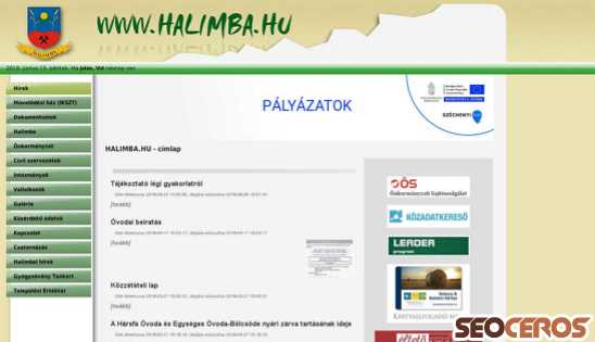 halimba.hu desktop előnézeti kép