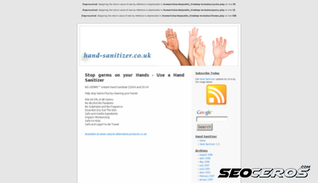hand-sanitizer.co.uk desktop preview