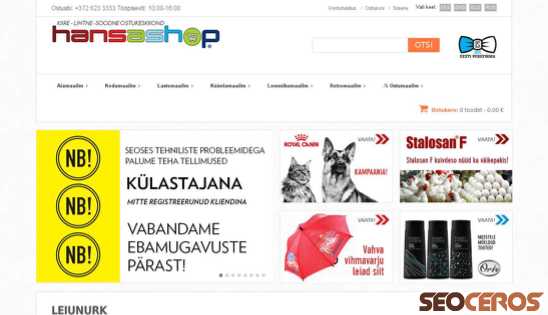 hansashop.eu desktop obraz podglądowy