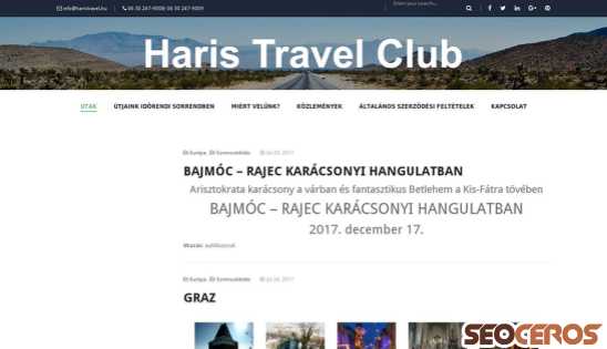 haristravel.com desktop förhandsvisning