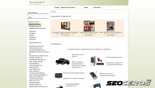 hasznaltaruk.hu desktop előnézeti kép