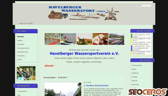 havelberger-wassersportverein.de desktop förhandsvisning