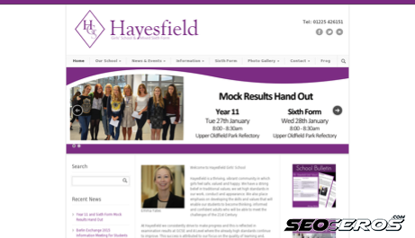 hayesfield.co.uk desktop Vista previa