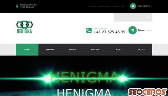 henigma.ch desktop förhandsvisning