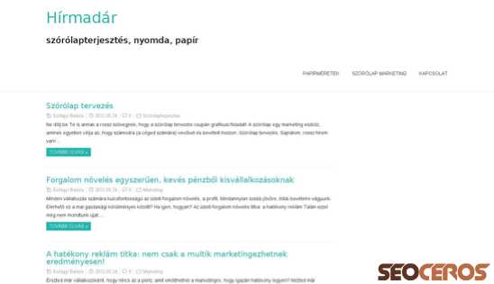 hirmadar.hu desktop prikaz slike