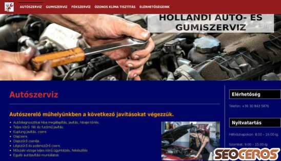 hollandi-autoszerviz.com desktop previzualizare