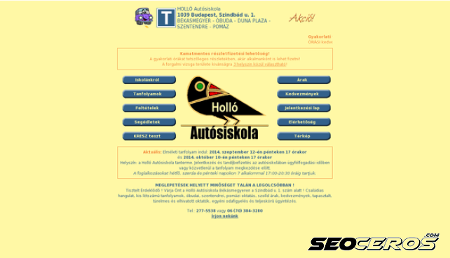 holloautosiskola.hu desktop förhandsvisning