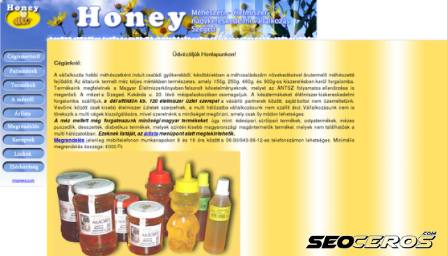 honey-szeged.hu desktop förhandsvisning