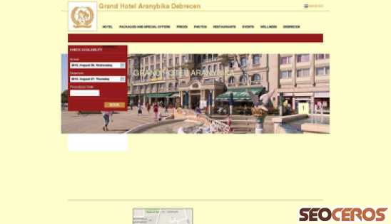 hotelaranybika.com desktop förhandsvisning